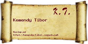 Kemendy Tibor névjegykártya